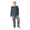 Confeo 840-912 Kadın Battal Viskon Patlı Uzunkol Pijama Takım