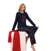 Over Sleep 3259 Kadın Yılbaşı Pijama Takımı