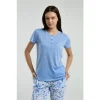 Arnetta Kadın Mavi Kısa Kol Pijama Takım