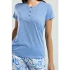 Arnetta Kadın Mavi Kısa Kol Pijama Takım