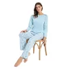 Over Sleep 3308 Kadın Uzun Kol Büyük Beden Modal Süprem Pijama Takım (L-XL-XXL-3X