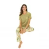 Over Sleep 3345 Kadın Viskon Yazlık Takım (M-L-XL-2XL)