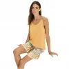 Over Sleep 3385 Kadın Yazlık Viskon Şort Pijama Takım (S-M-L-XL)