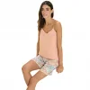 Over Sleep 3387 Kadın Yazlık Viskon Şort Pijama Takım (S-M-L-XL)