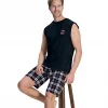 Over Sleep 3379 Erkek Yazlık Şort Pijama Takım (M-L-XL-2XL)