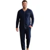 Over Sleep 2419 Erkek Kışlık Büyük Beden Önden Düğmeli Süprem Pijama Takımı