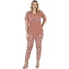 Dowry 08049 Kadın Yazlık Kısakol Büyük Beden Pijama Takım