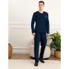 Elitepoint 1251 Erkek V-Yaka Kışlık Pijama Takım