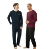 Elitepoint 1555 Erkek Yazlık Büyük Beden Uzun Kol Uzun Alt Pijama Takımı