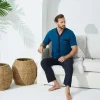 Kly 9510 Erkek Yazlık V-Yaka Pijama Takım