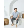 Kly 9600 Erkek Yazlık V-Yaka Pijama Takım
