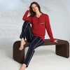 Miss Klein 1213 Kadın Kışlık Üç Düğme Pijama Takımı