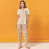 Over Sleep 130 Kadın Yazlık Kısa Kol Pijama Takım
