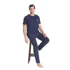 Over Sleep 1753 Erkek Kısa Kol Uzun Alt Yazlık Pijama Takım