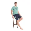 Over Sleep 1791 Erkek Yazlık Şortlu Kısa Kol Pijama Takım