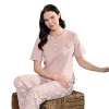 Over Sleep 1813 Kadın Uzun Kol Süprem Büyük Beden Pijama Takım