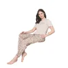 Over Sleep 1818 Kadın Kısa Kol Uzun Alt Yazlık Modal Pijama Takım