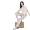 Over Sleep 1820 Kadın Kısa Kol Uzun Alt Yazlık Modal Pijama Takım
