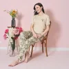 Over Sleep 1827 Kadın Kısa Kol Viskon Yazlık Pijama Takım