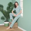 Over Sleep 1864 Kadın Kısa Kol Modal  Yazlık Pijama Takım