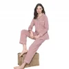 Over Sleep 1938 Kadın Yazlık Uzun Kol Modal Dört Mevsim Pijama Takım