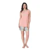 Over Sleep 1958 Kadın Yazlık Şortlu Askılı Viskon Pijama Takım
