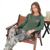 Over Sleep 3133 Kadın Likralı Süprem Pijama Takımı