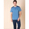 Over Sleep 616 Erkek Pamuk Kısa Kol Pijama Takım