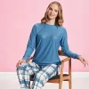 Over Sleep  Marla 1481 Kadın Kışlık Sıfır Yaka Uzun Kol Pijama Takımı