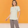 Over Sleep148 Kadın Yazlık Kısa Kol Pijama Takım