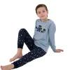 RolyPoly RP3683-G Erkek Garson Boy Çocuk Kışlık İkili Pijama Takım