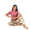 Rozalinda 3530 Kadın Yazlık Kısa Kol Uzun Alt Büyük Beden Pijama Takım