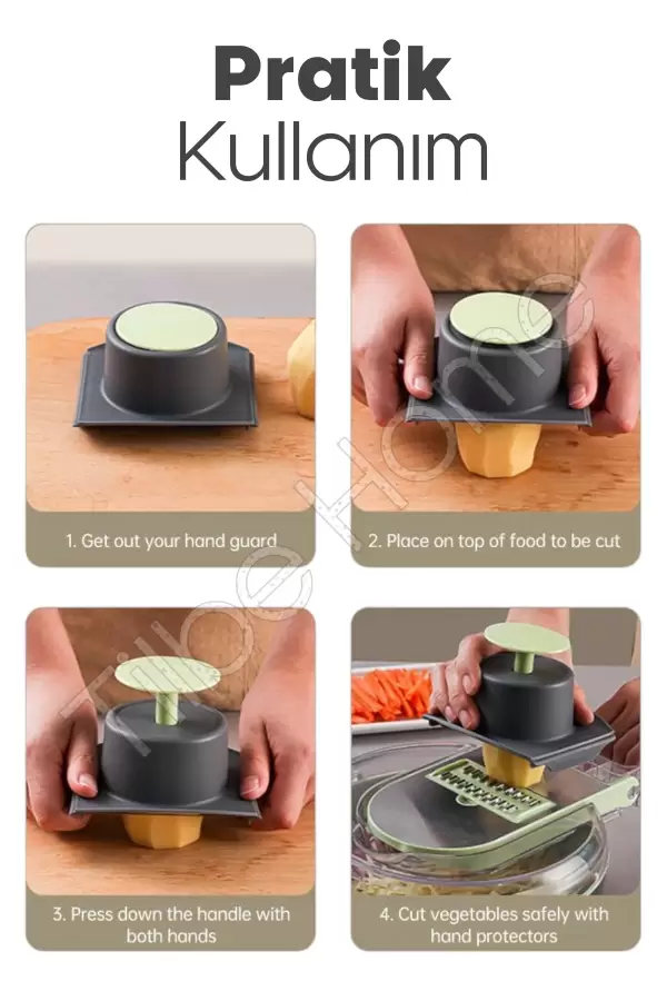 Vegetable Cutter Pro Rende Sebze Soğan Küp Doğrayıcı Dilimleyici Hazneli Kesici Dicer Rende Seti