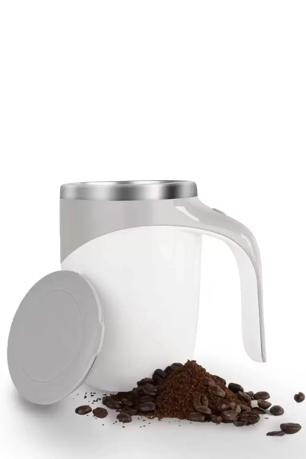 Kendinden Karıştıran Kahve Kupası Vakumlu Karıştırıcı Çelik Termos Bardak Mikser Self Stirring Mug