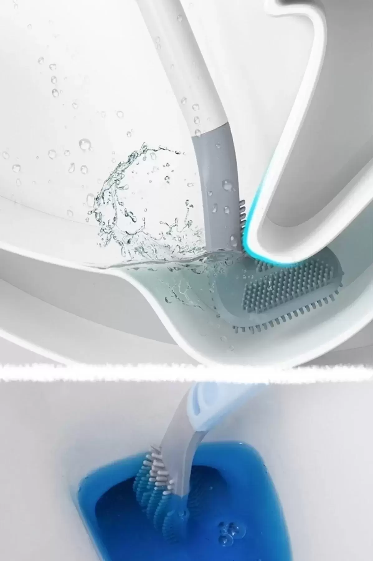 3 Adet Golf Tuvalet Fırçası Bükülebilir Duvara Monte Silikon Wc Klozet Banyo Küvet Temizlik Fırçası