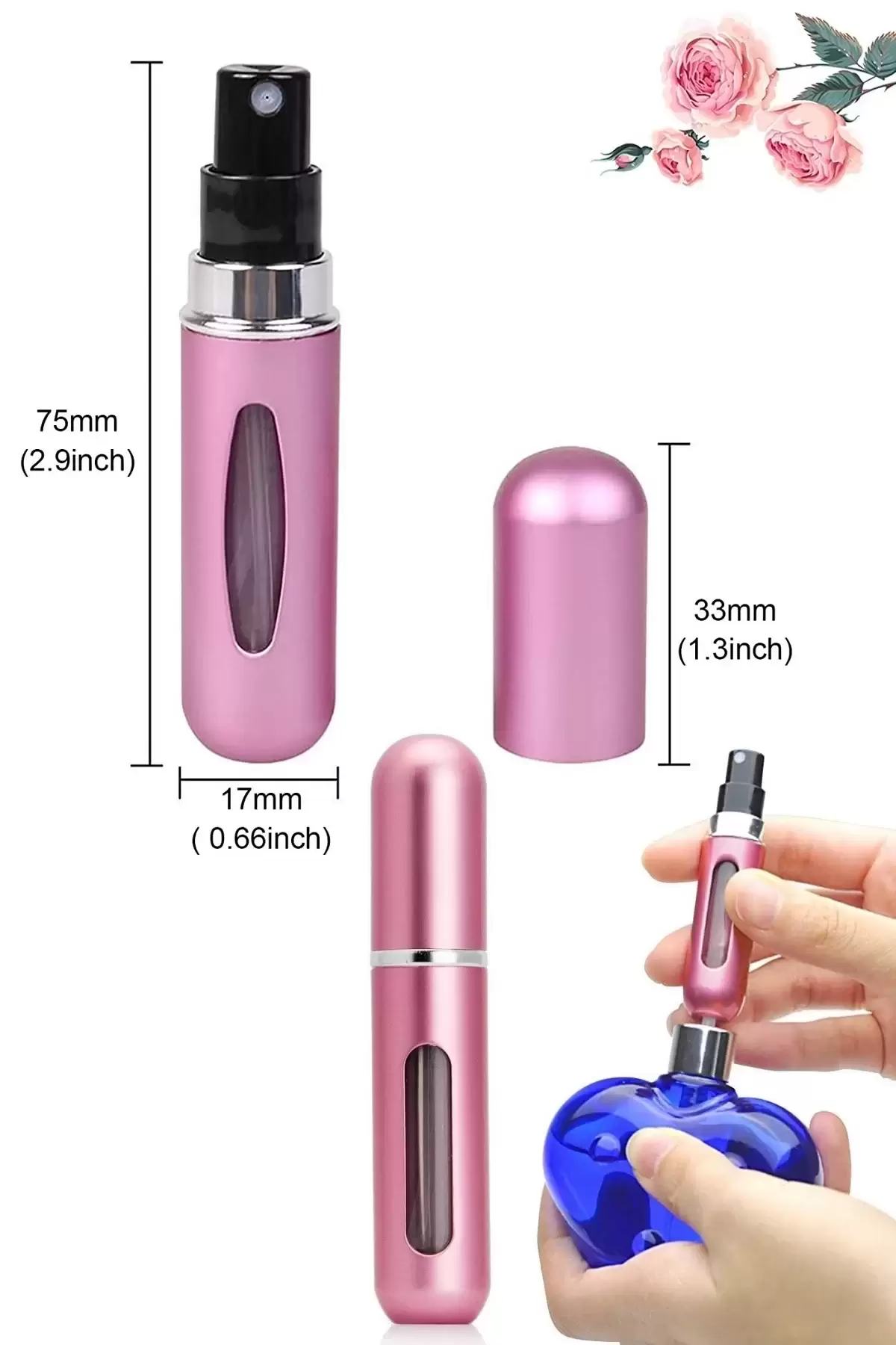 Doldurulabilir Parfüm Şişesi Renkli Taşınabilir Seyahat Çanta içi Mini Cep Sprey Parfüm Şişesi 4 ml