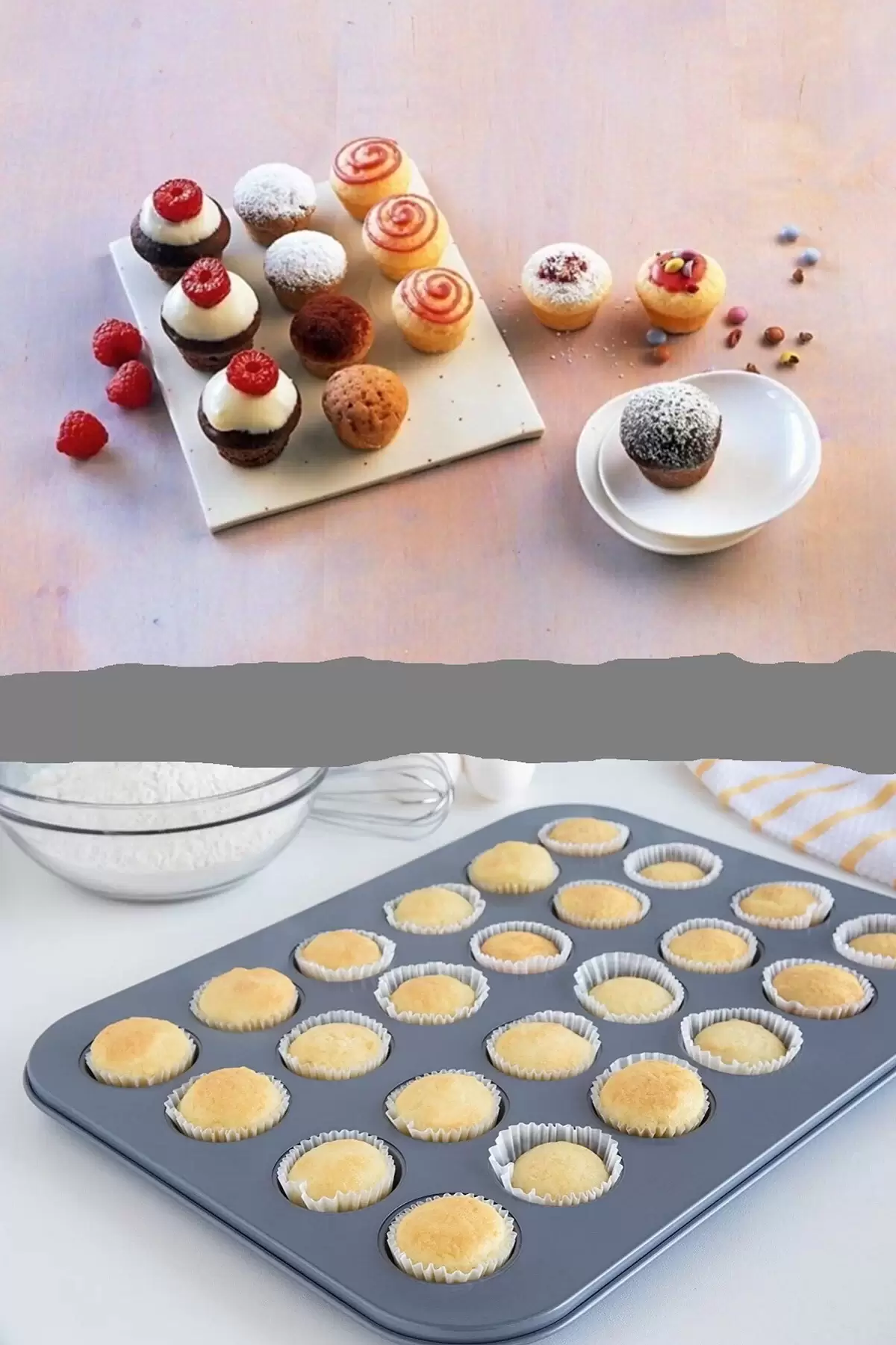 Muffin Kalıbı 24lü Cupcake Kapsülü Fırın Mini Kek Browni Kekstra Kurabiye Kalıbı Muffin Baking Pan