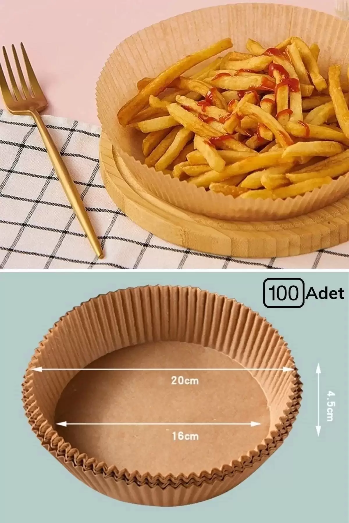 Airfryer Pişirme Kağıdı Hava Fritözü Yağ Geçirmez Kalıp Xiaomi Philips Tefal Kumtel Tüm Model