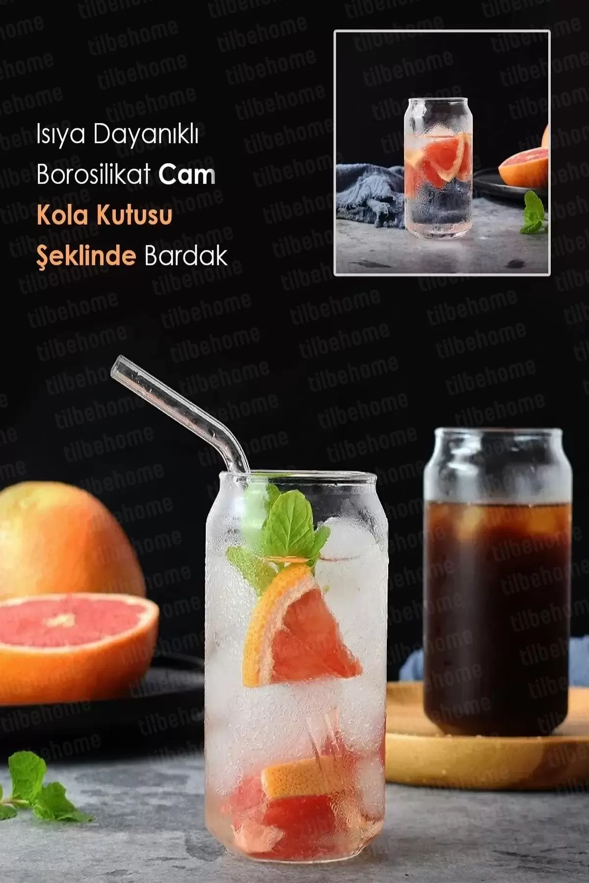 2li Kola Kutusu Şeklinde Bardak Süt Çay Kahve Su Sunum Bardağı Isıya Dayanıklı Borosilikat Bardak
