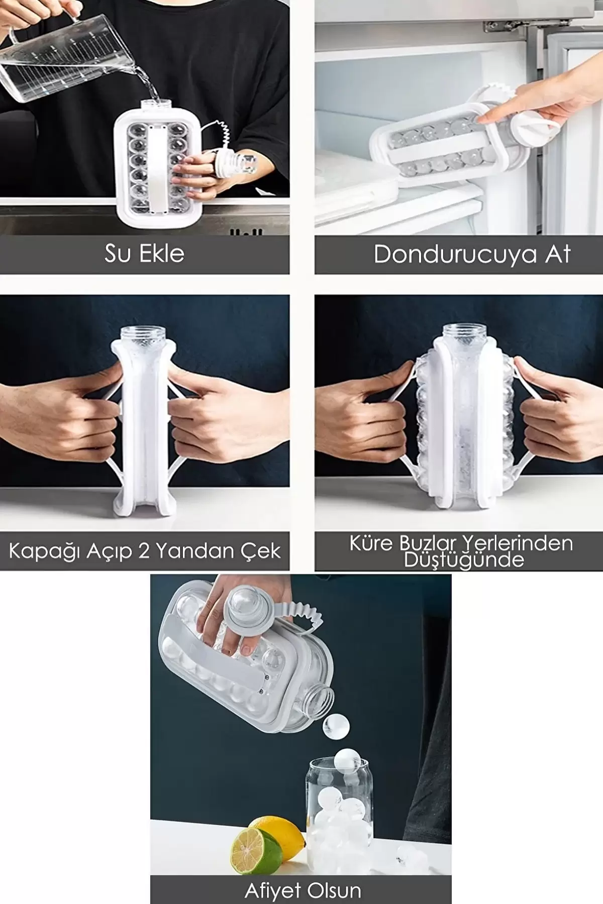 Taşınabilir Buz Küpü Kalıbı İçecek Şişesi Katlanır Pratik Buz Küpü Kalıbı Maker Su Şişesi Buzluk
