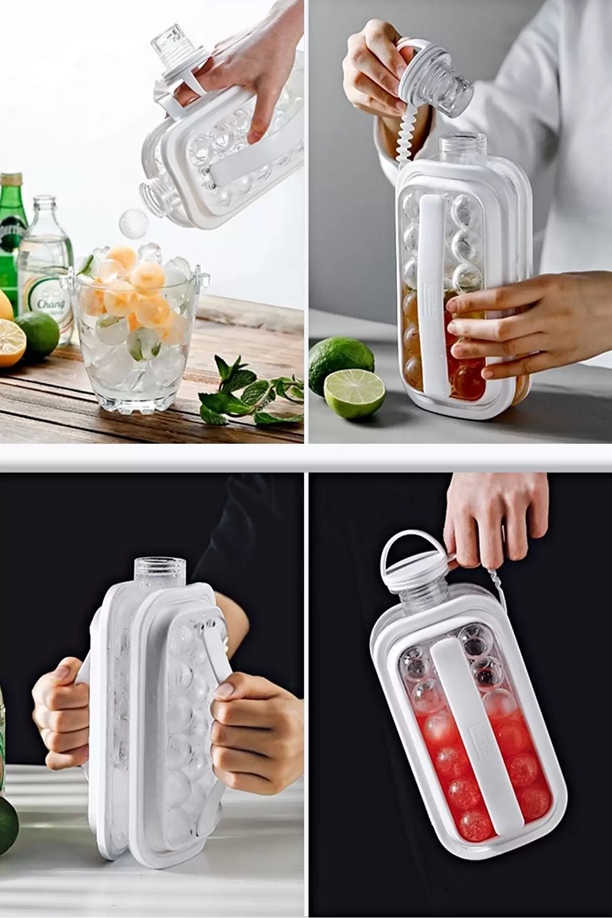 Taşınabilir Buz Küpü Kalıbı İçecek Şişesi Katlanır Pratik Buz Küpü Kalıbı Maker Su Şişesi Buzluk