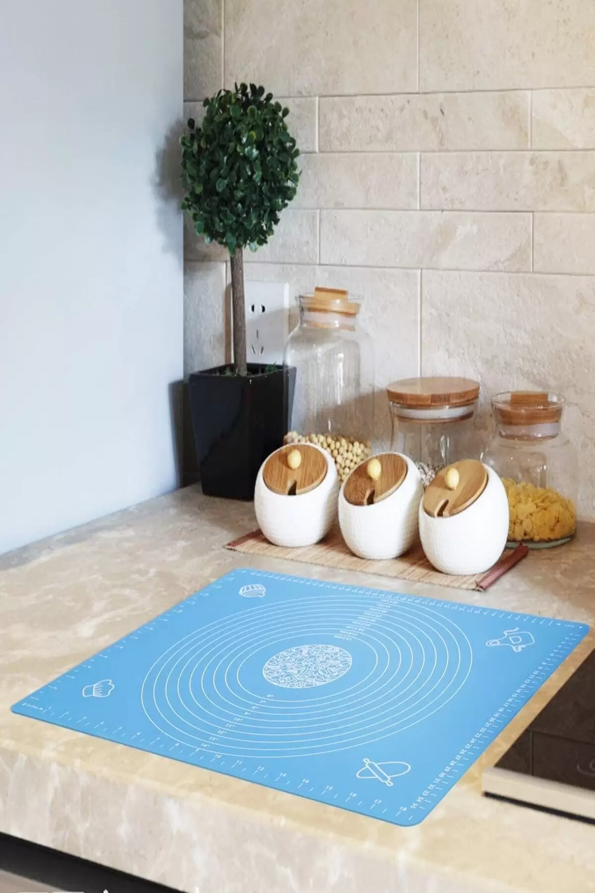 Silikon Hamur Matı Ölçülü Isıya Dayanıklı Hamur Yoğurma Açma Matı Renkli Mutfak Pasta Fırın Altlığı