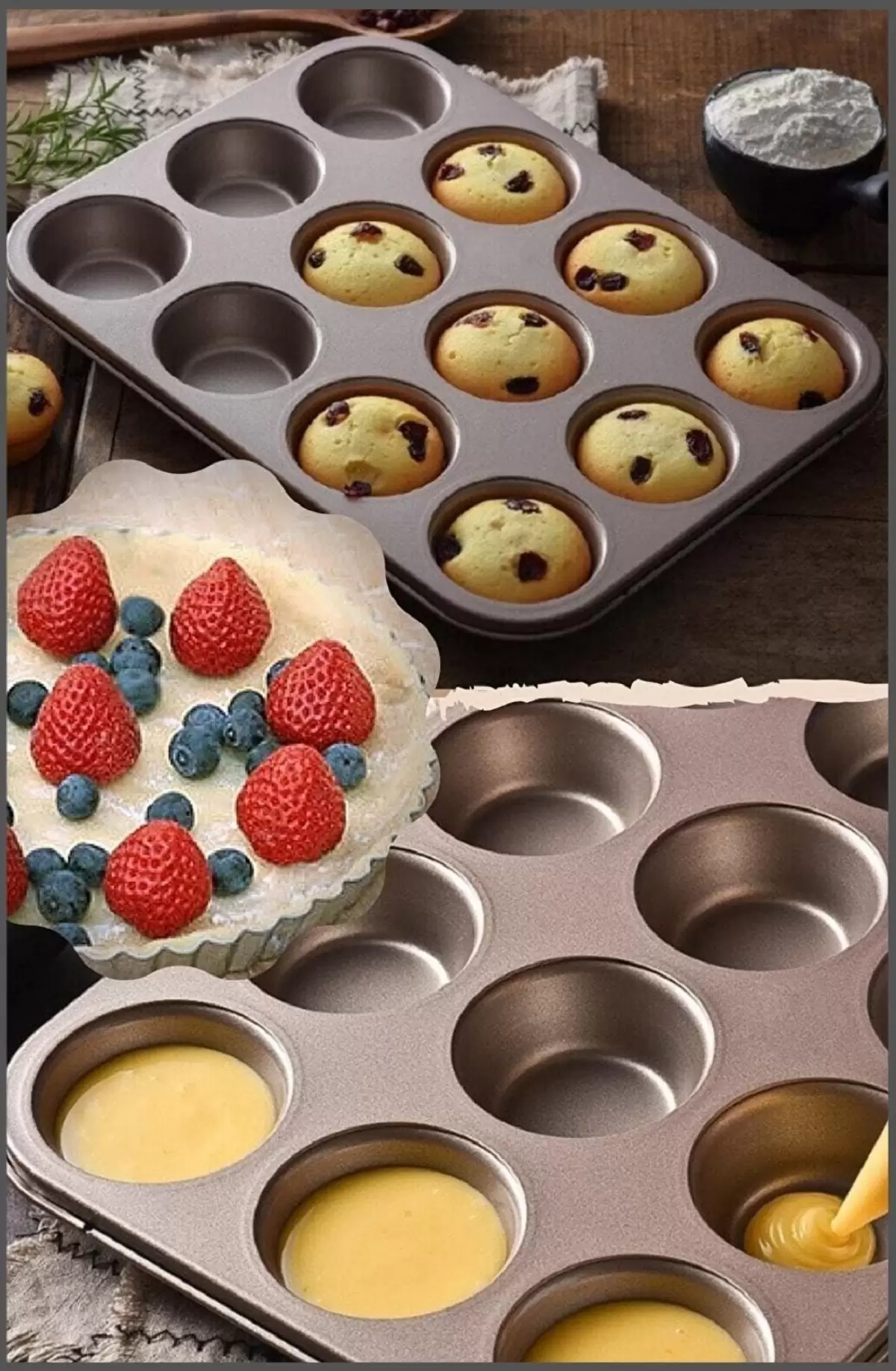 Muffin Kalıbı 12li Kek Pasta Kurabiye Cupcake Lüx Muffin Kalıbı Kek Çörek Fırın Kapsülü Tepsisi