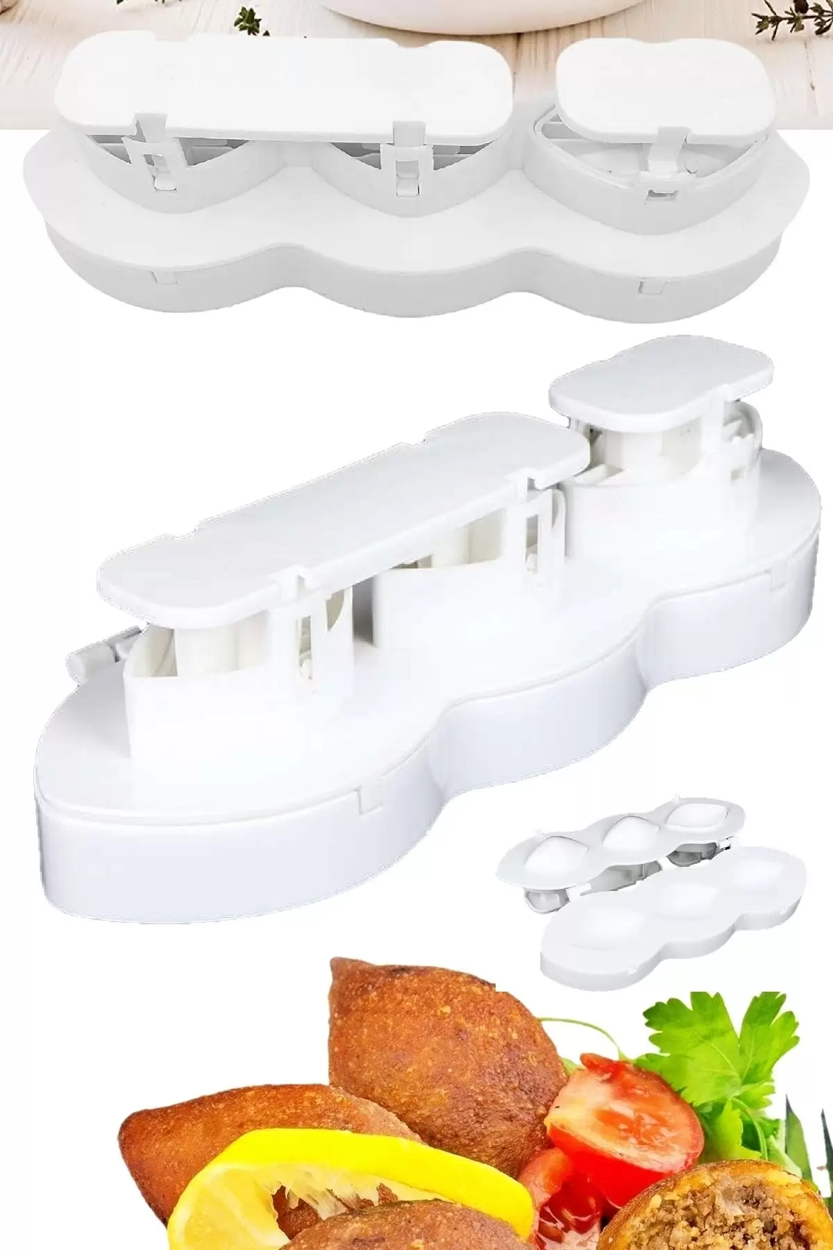 İçli Köfte Kalıbı Basmalı Pratik Express Kibbeh Maker İçli Köfte Aparatı Beyaz Köfte Yapma Aleti