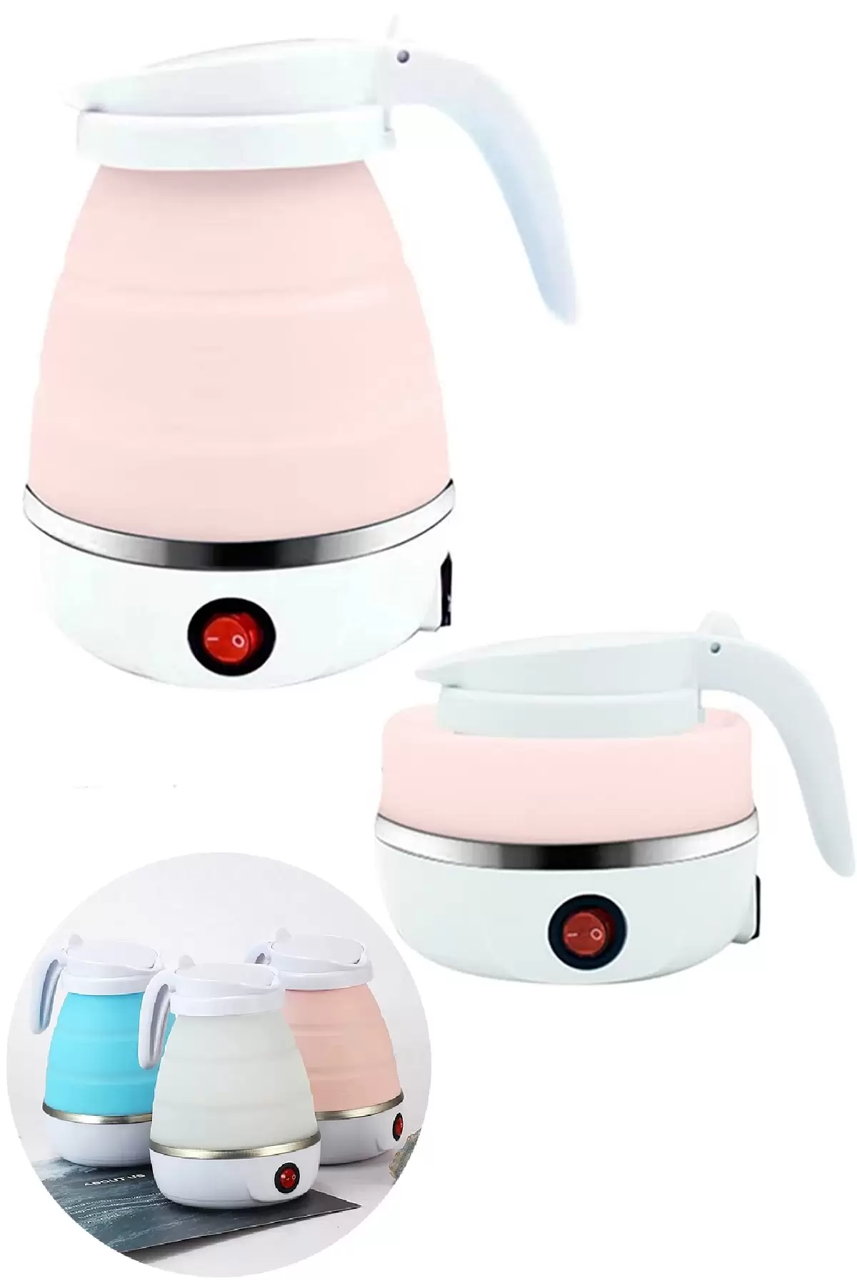 Katlanabilir Elektrikli Hızlı Çay Kahve Su Isıtıcı Kaynatıcı Seyahat Taşınabilir Piknik Mini Kettle