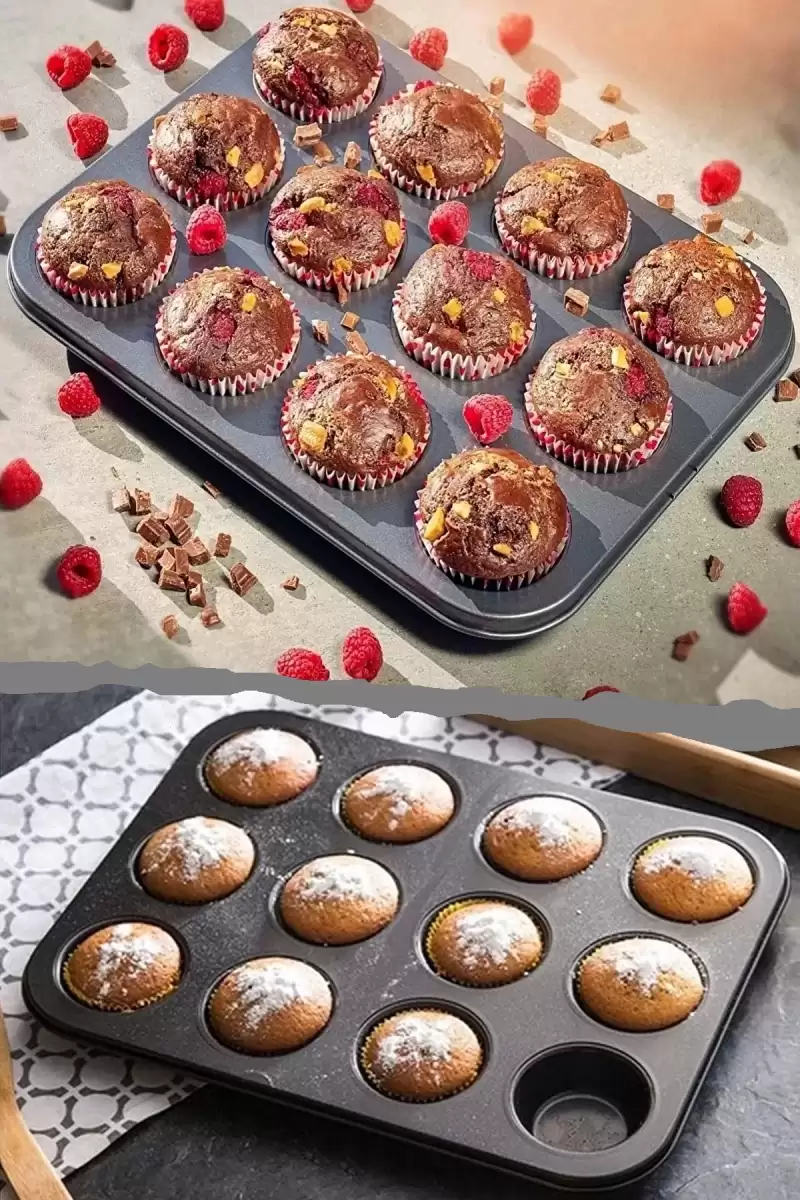 Muffin Kalıbı 12li Kek Pasta Kurabiye Cupcake Muffin Kalıbı Kek Çörek Fırın Kapsül Tepsisi Siyah