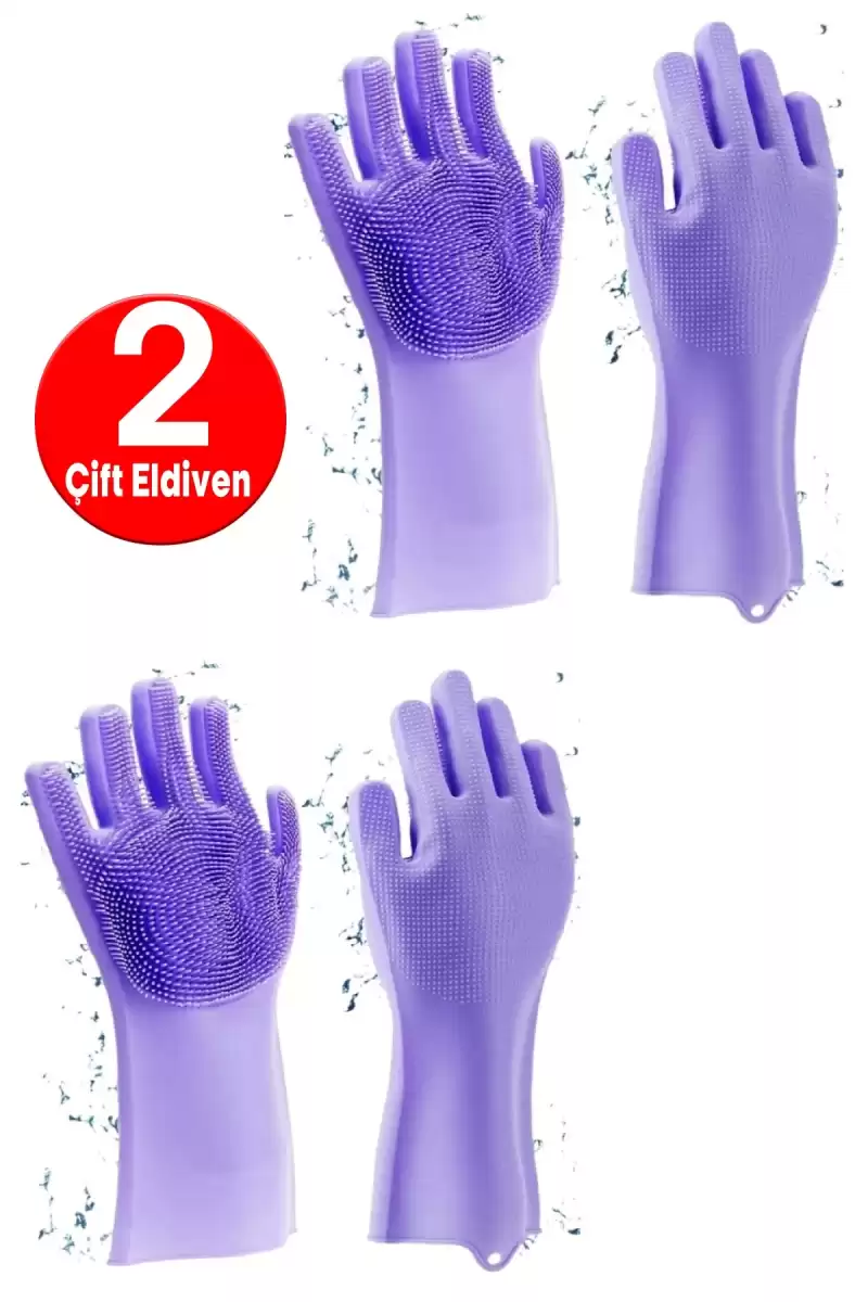 Sihirli Silikon Bulaşık Yıkama Eldiveni Tencere Tava Ovma Lavabo Mutfak Fırın Temizlik Iş Eldiven