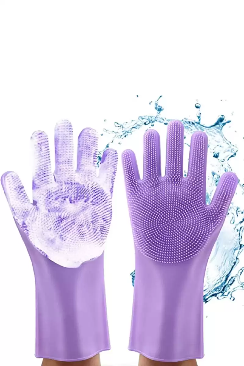 Sihirli Silikon Bulaşık Yıkama Eldiveni Tencere Tava Ovma Lavabo Mutfak Fırın Temizlik Iş Eldiven