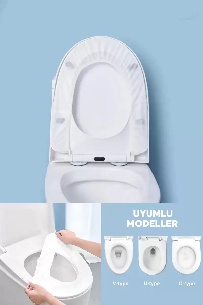 30 Adet Tuvalet Klozet Kapağı Filesi Hijyenik Su Geçirmez WC Örtüsü Kılıfı Tüm Tuvaletlere Uygun