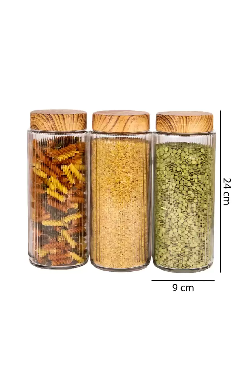 6lı Jumbo Boy Kapaklı Cam Erzak Kavanozu Saklama Kabı 1500 ml Mutfak Organizer Gıda Saklama Kutusu